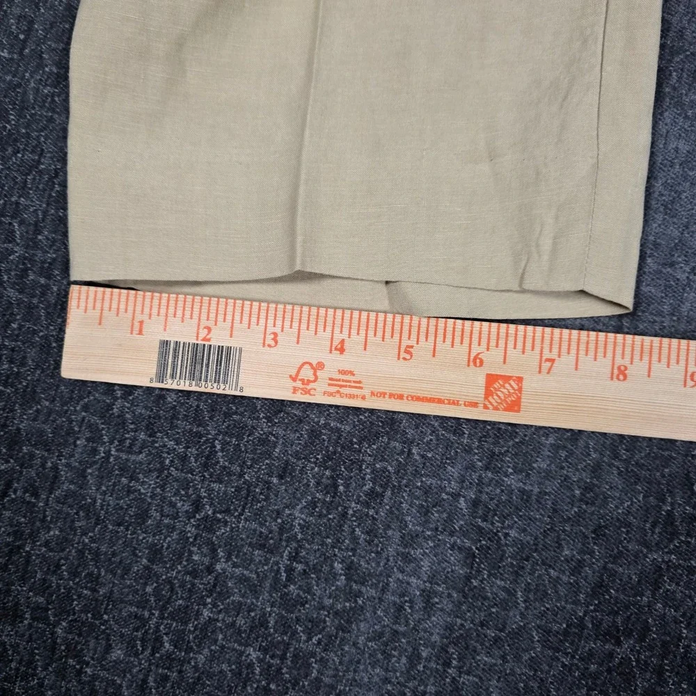 Polo Ralph Lauren Mens 34x28 Linen Silk Pleated Trousers Dress Pants Tan Khaki